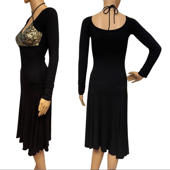 - Thamara Capelao beaded crisscross strap slight asymmetric hem Flowy Blac… - Picture 5 of 10